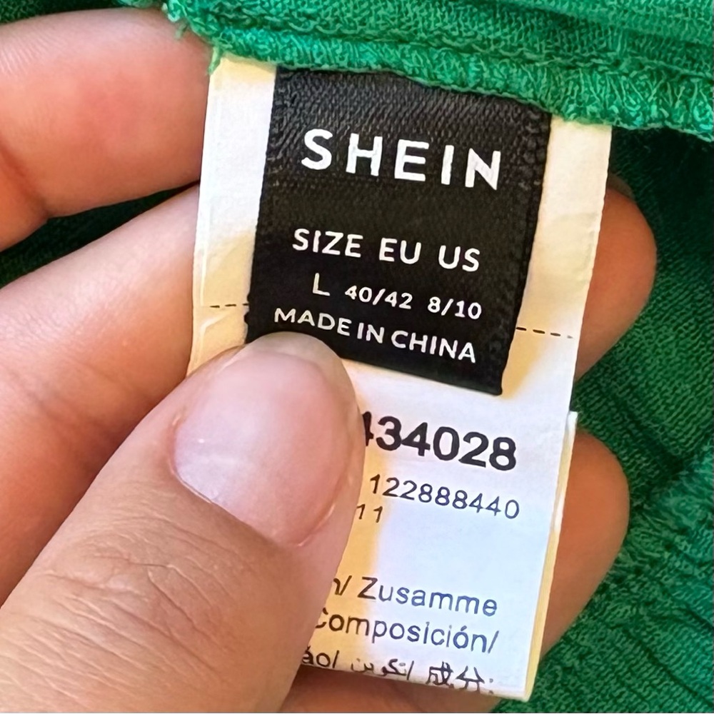 Shein Kelly Green Spaghetti Strap Tiered Maxi Dress Womens Size L - Picture 5 of 9